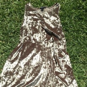Long velvet olive green dress